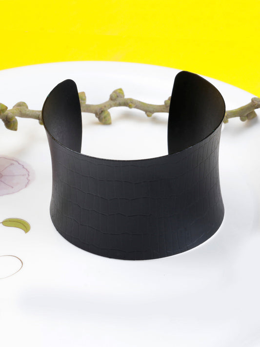 Priyaasi Stylish Black Carved Hand Cuff Bracelet For Girls & Women 