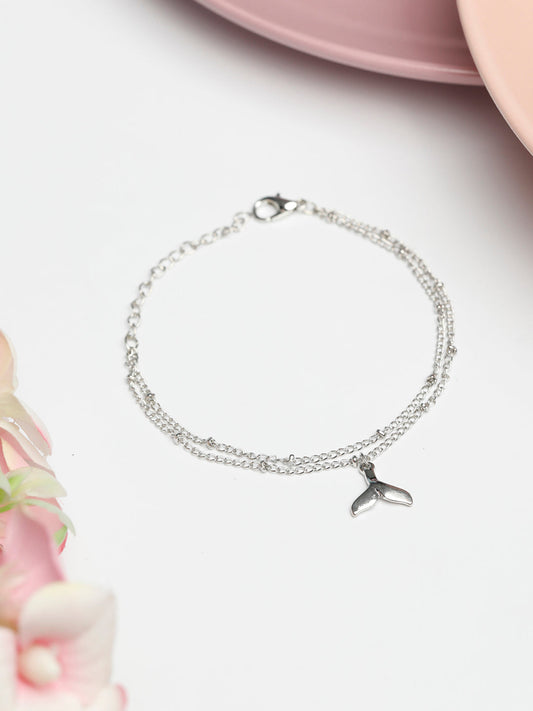 Priyaasi Women Silver Plated Fishtail Link Bracelet | Grab2Buy