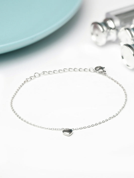 Priyaasi Women Contemporary Silver Plated Little Heart Link Bracelet | Grab2Buy