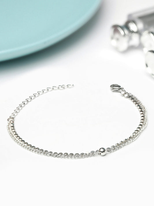 Priyaasi Women Western Silver Plated Link Bracelet | Grab2Buy