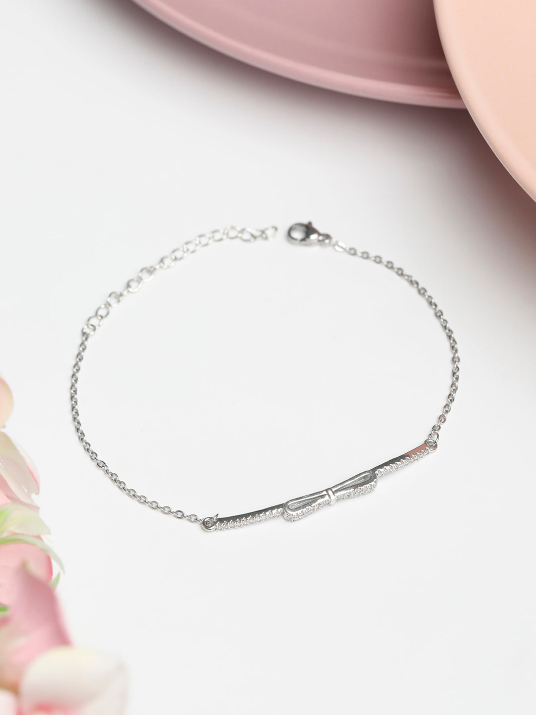 Priyaasi Women Contemparory Stones Silver Plated Link Bracelet | Grab2Buy