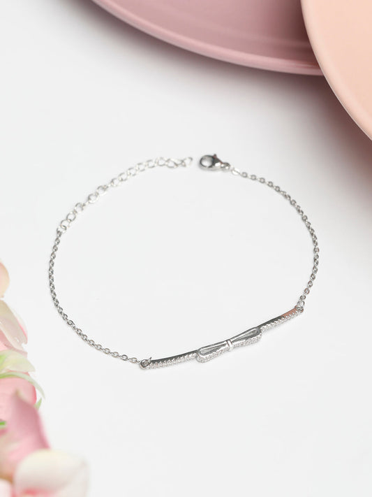 Priyaasi Women Contemparory Stones Silver Plated Link Bracelet | Grab2Buy