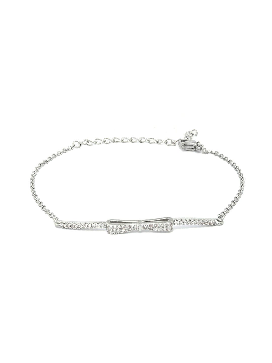 Priyaasi Women Contemparory Stones Silver Plated Link Bracelet 