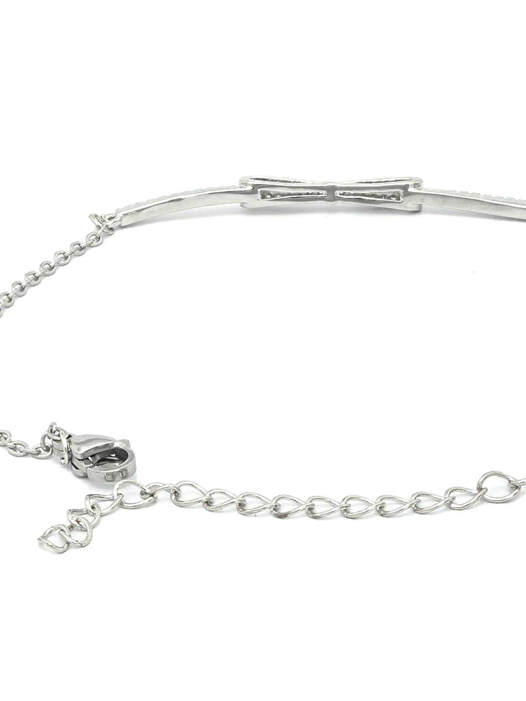 Priyaasi Women Contemparory Stones Silver Plated Link Bracelet 