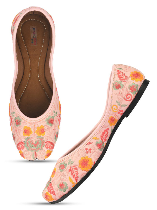 Desi Colour Women Indian Ethnic Footwear-Cushioned Brown Polish
