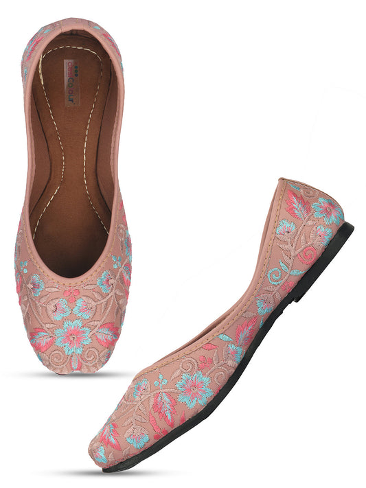 Desi Colour Women Indian Ethnic Footwear-Ultra Comfortable -Peach