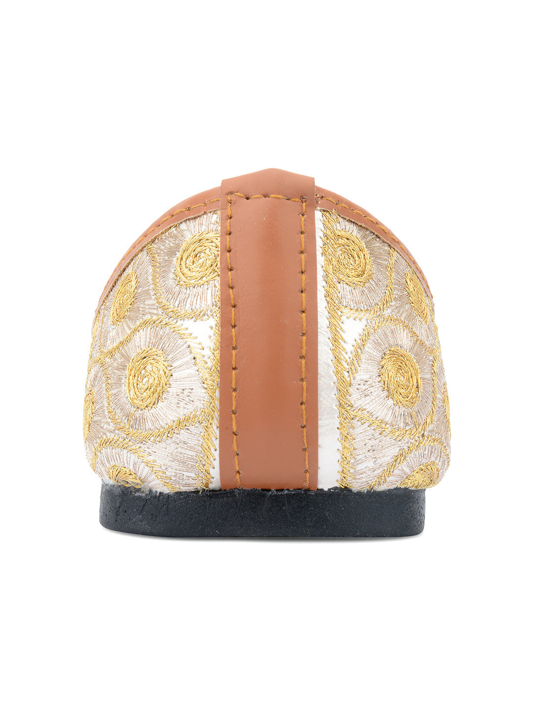Desi Colour Women Indian Ethnic Footwear-Gold Side Flip-1