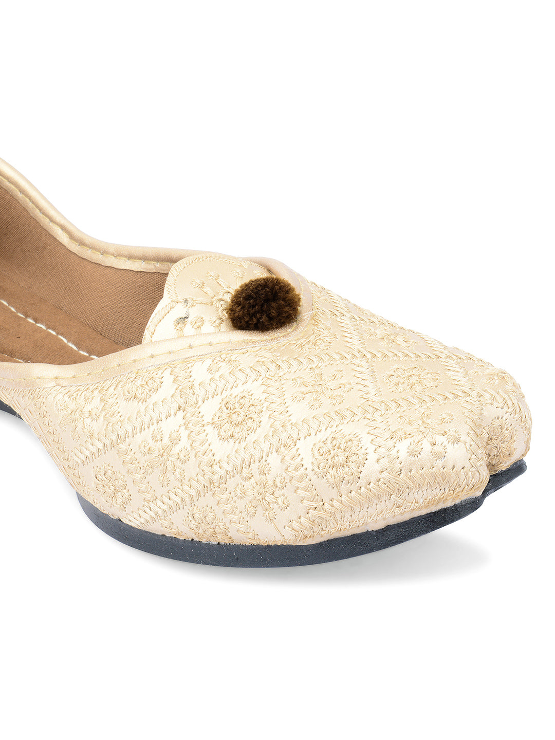 Desi Colour Women Indian Ethnic Footwear-Gold Front Flip