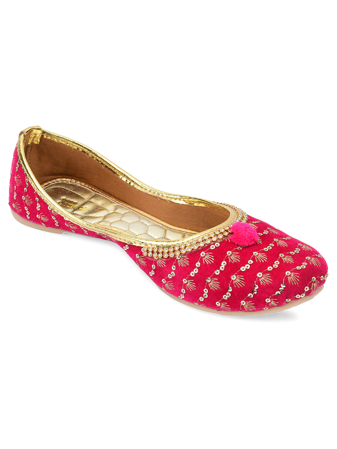 Desi Colour Women Indian Ethnic Footwear-Pink Star