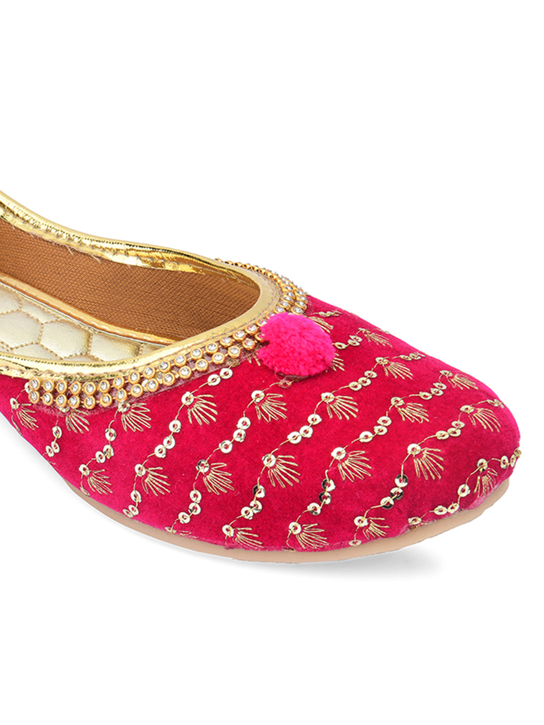 Desi Colour Women Indian Ethnic Footwear-Pink Star