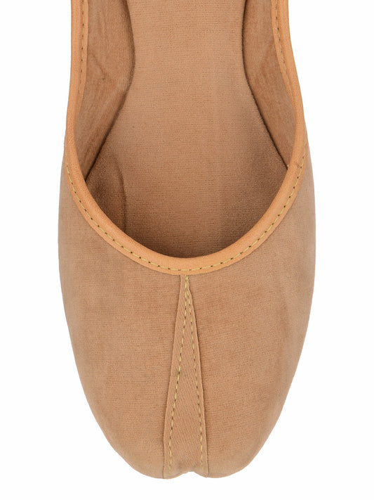 Desi Colour Women Indian Ethnic Footwear-Basic Suede -Beige