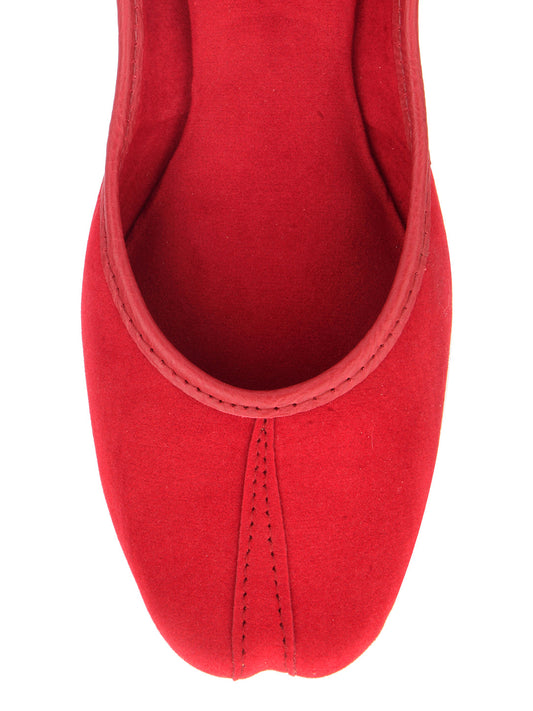 Desi Colour Women Indian Ethnic Footwear-Basic Suede -Red