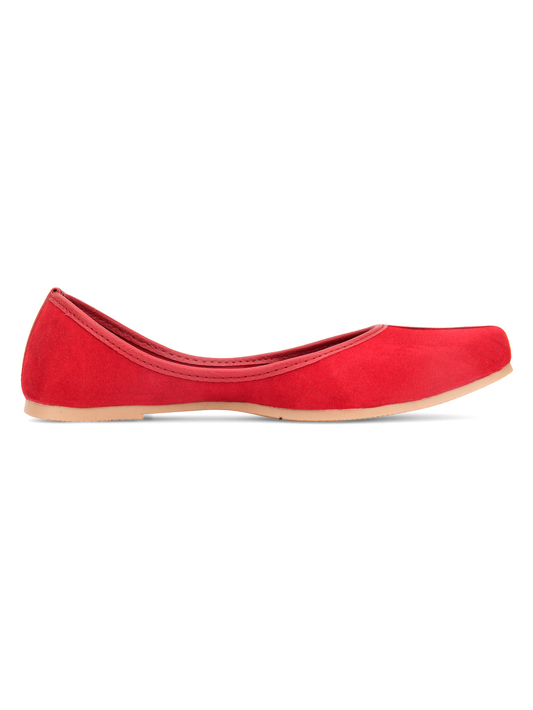 Desi Colour Women Indian Ethnic Footwear-Basic Suede -Red