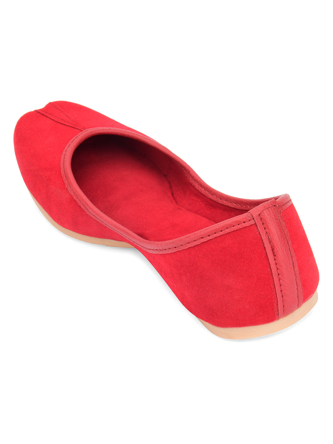 Desi Colour Women Indian Ethnic Footwear-Basic Suede -Red