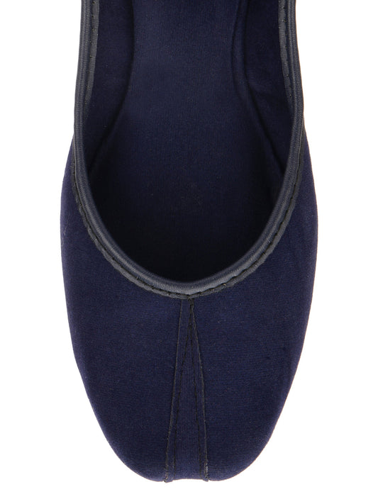 Desi Colour Women Indian Ethnic Footwear-Basic Suede -Blue