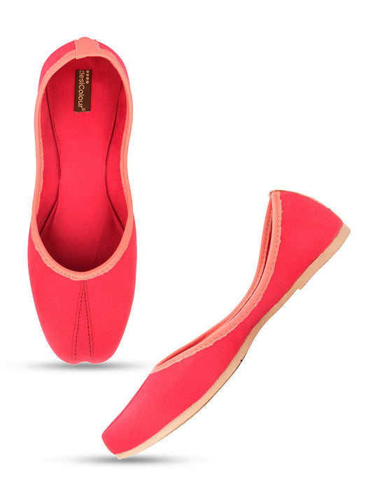 Desi Colour Women Indian Ethnic Footwear-Basic Suede -Pink