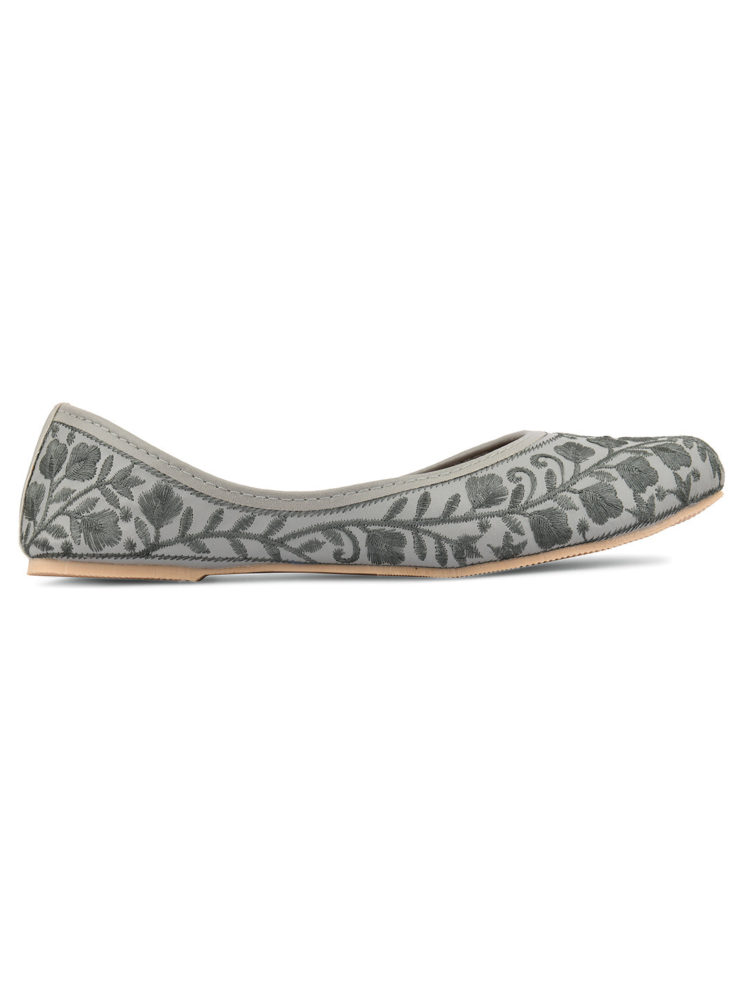 Desi Colour Women Indian Ethnic Footwear-Grey Heavy Work-LR