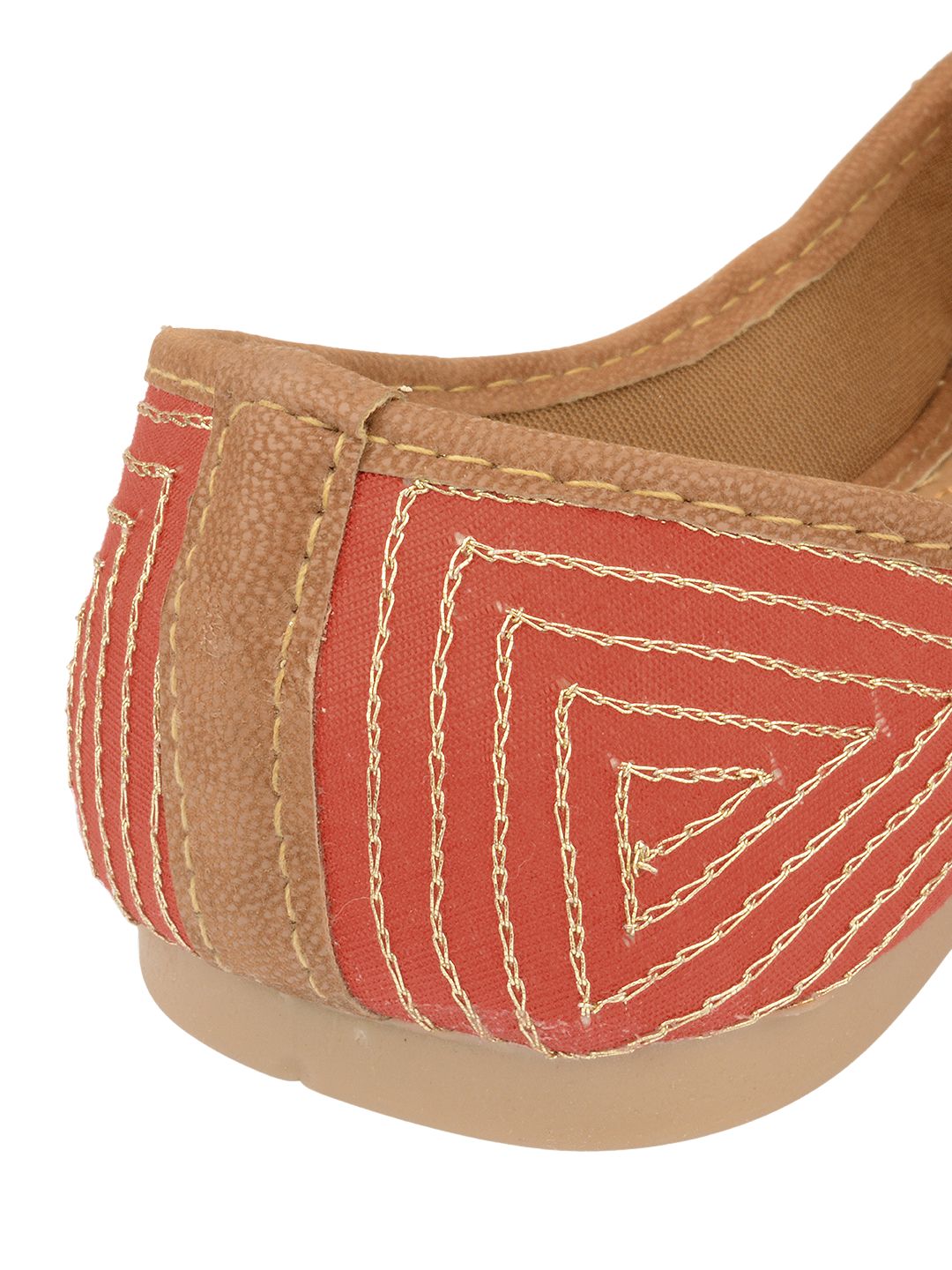 Desi Colour Women Indian Ethnic Footwear-Red Half Wheel