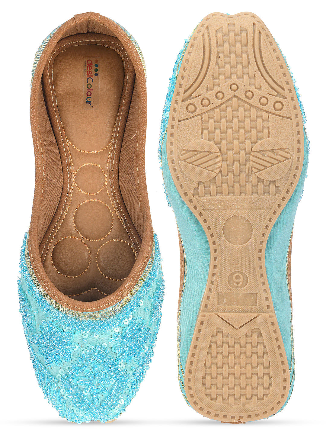 Desi Colour Women Indian Ethnic Footwear-Party Wear Firoji Pearl Work