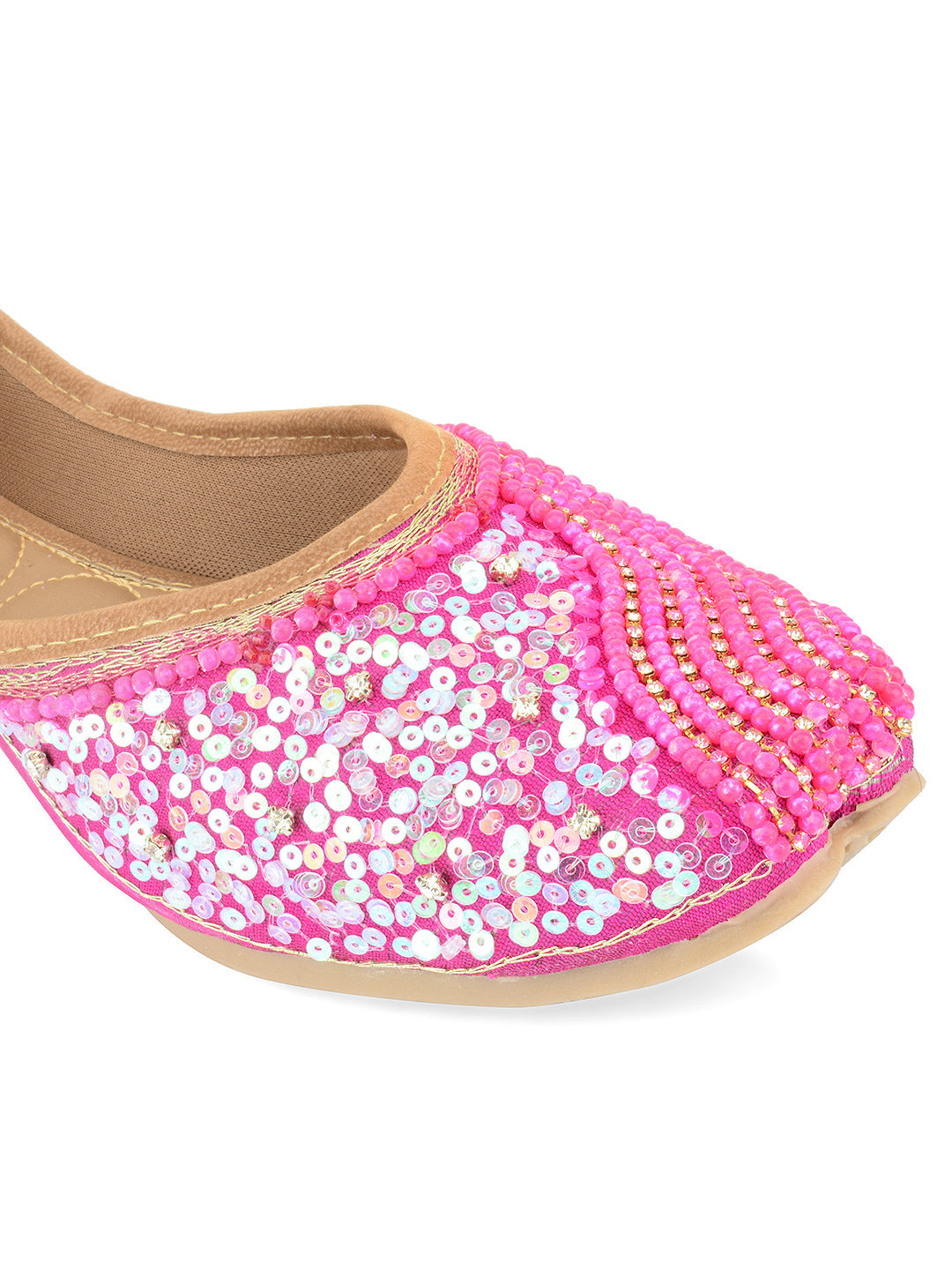 Desi Colour Women Indian Ethnic Footwear-Hot Pink Shine