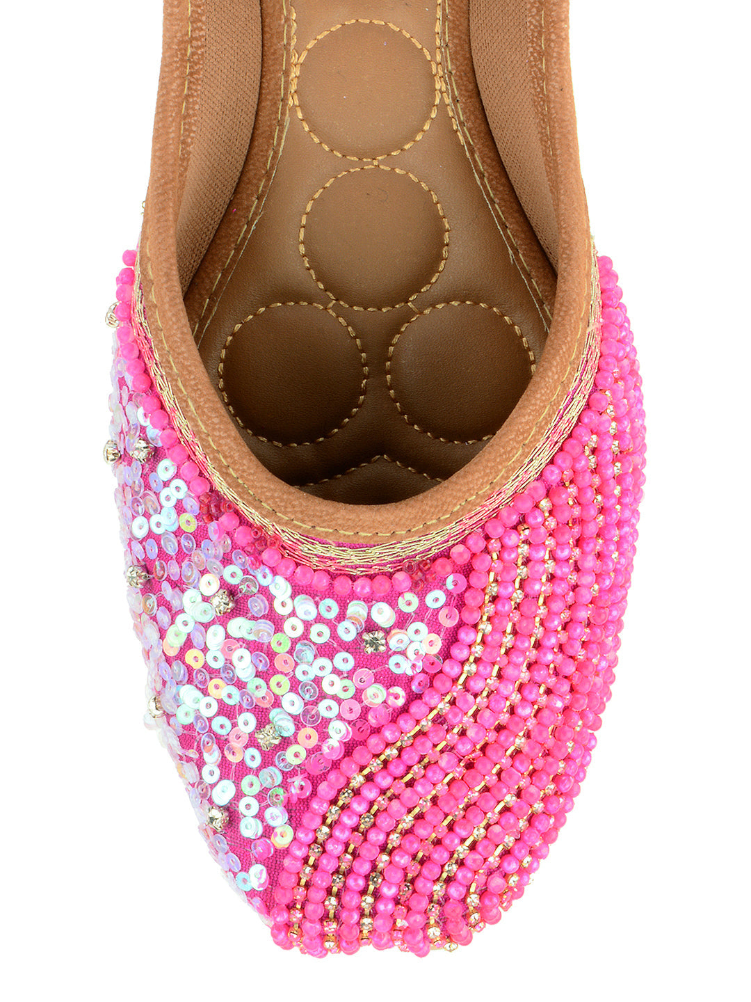 Desi Colour Women Indian Ethnic Footwear-Hot Pink Shine