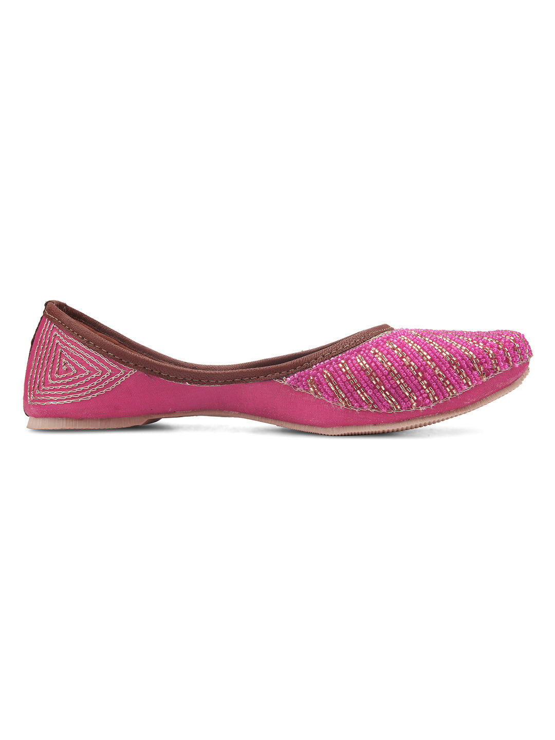Desi Colour Women Indian Ethnic Footwear-TPR-Pink Lines