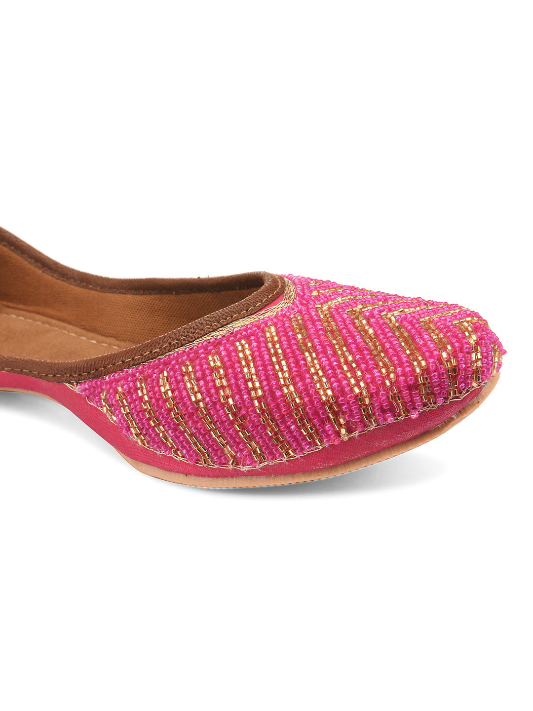 Desi Colour Women Indian Ethnic Footwear-TPR-Pink Lines