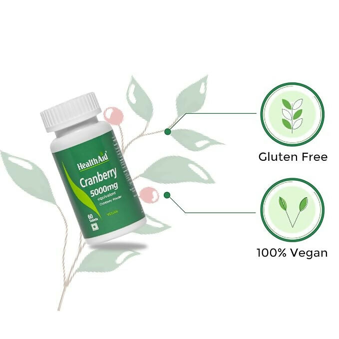 HealthAid Cranberry 5000 mg Equivalent Tablets 