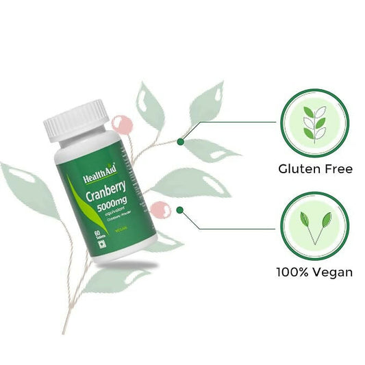 HealthAid Cranberry 5000 mg Equivalent Tablets 