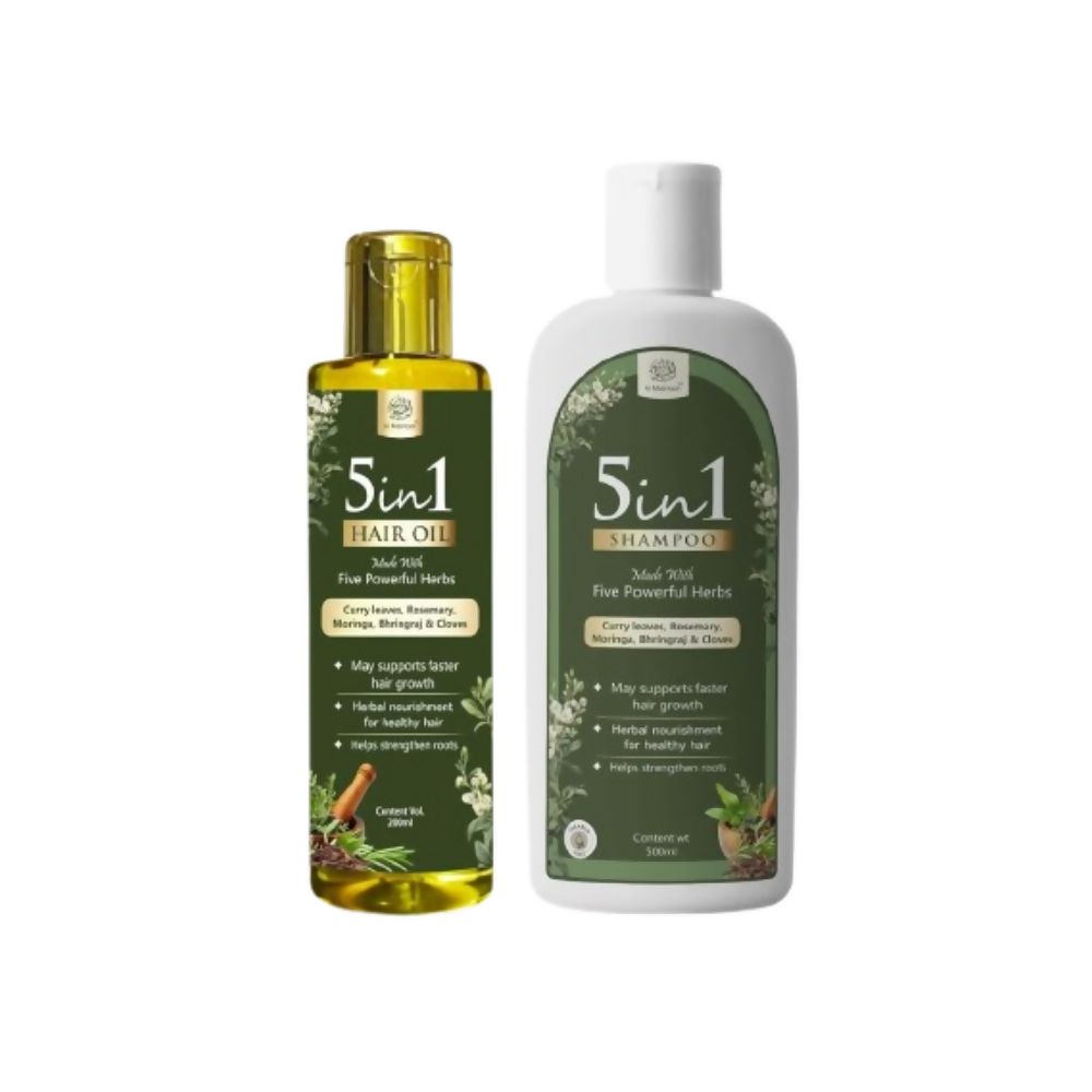 Al Masnoon 5-in-1 Herbal Shampoo & Hair Oil Combo
