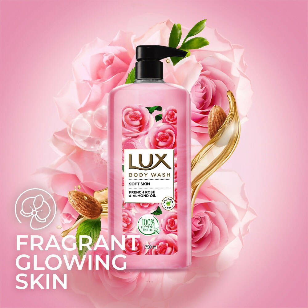 Lux Body Wash with French Rose Fragrance & Almond Oil 