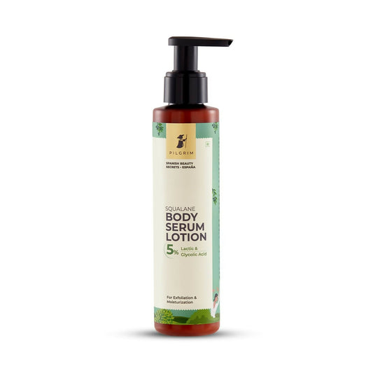 Pilgrim 5% Lactic & Glycolic Acid Body Serum Lotion For Exfoliation & Moisturization, For Rough Patches On Elbows & Knees - Distacart