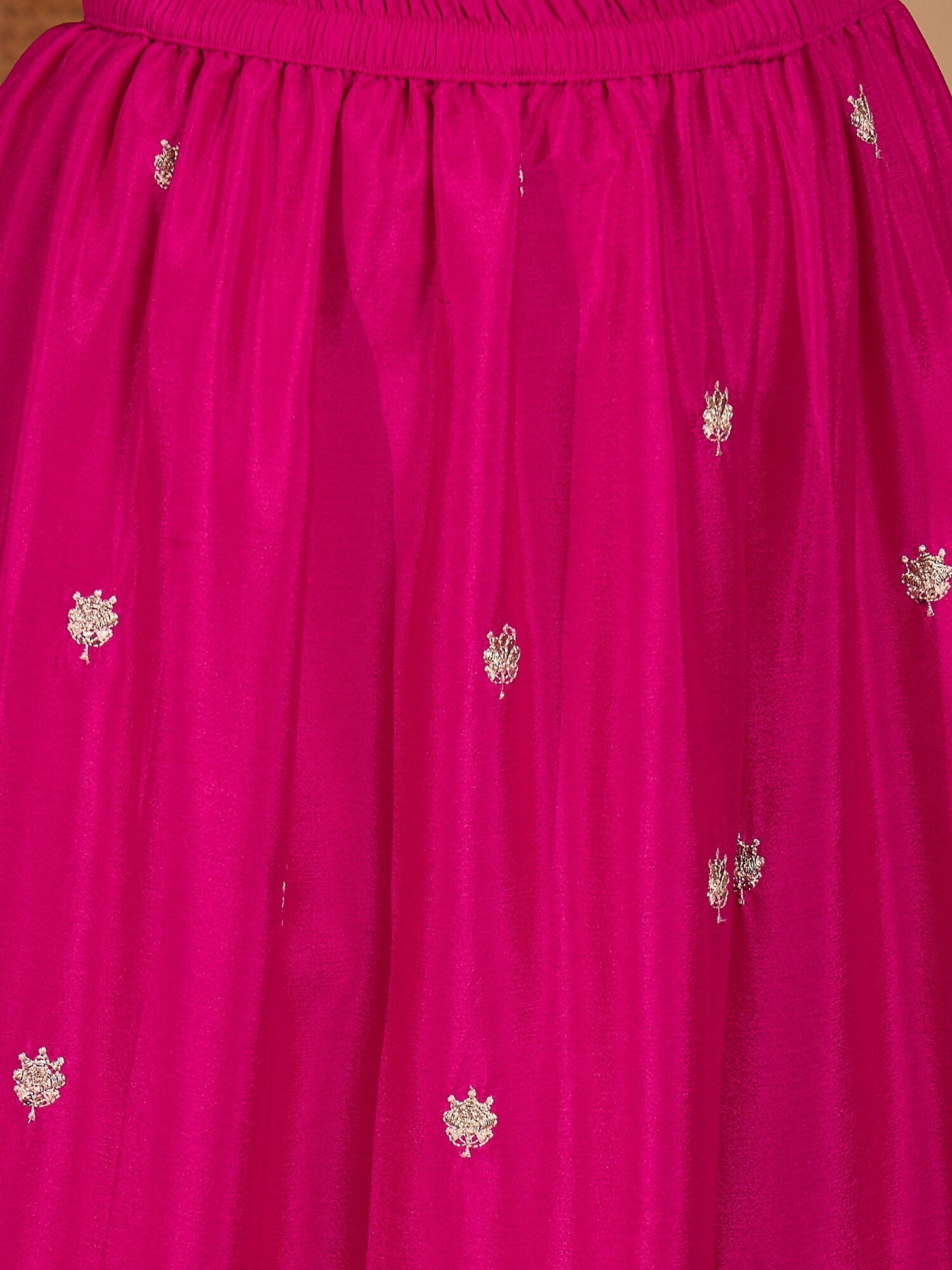 Joban Fashion Embroidery Pink Chinon Silk Kurta Set