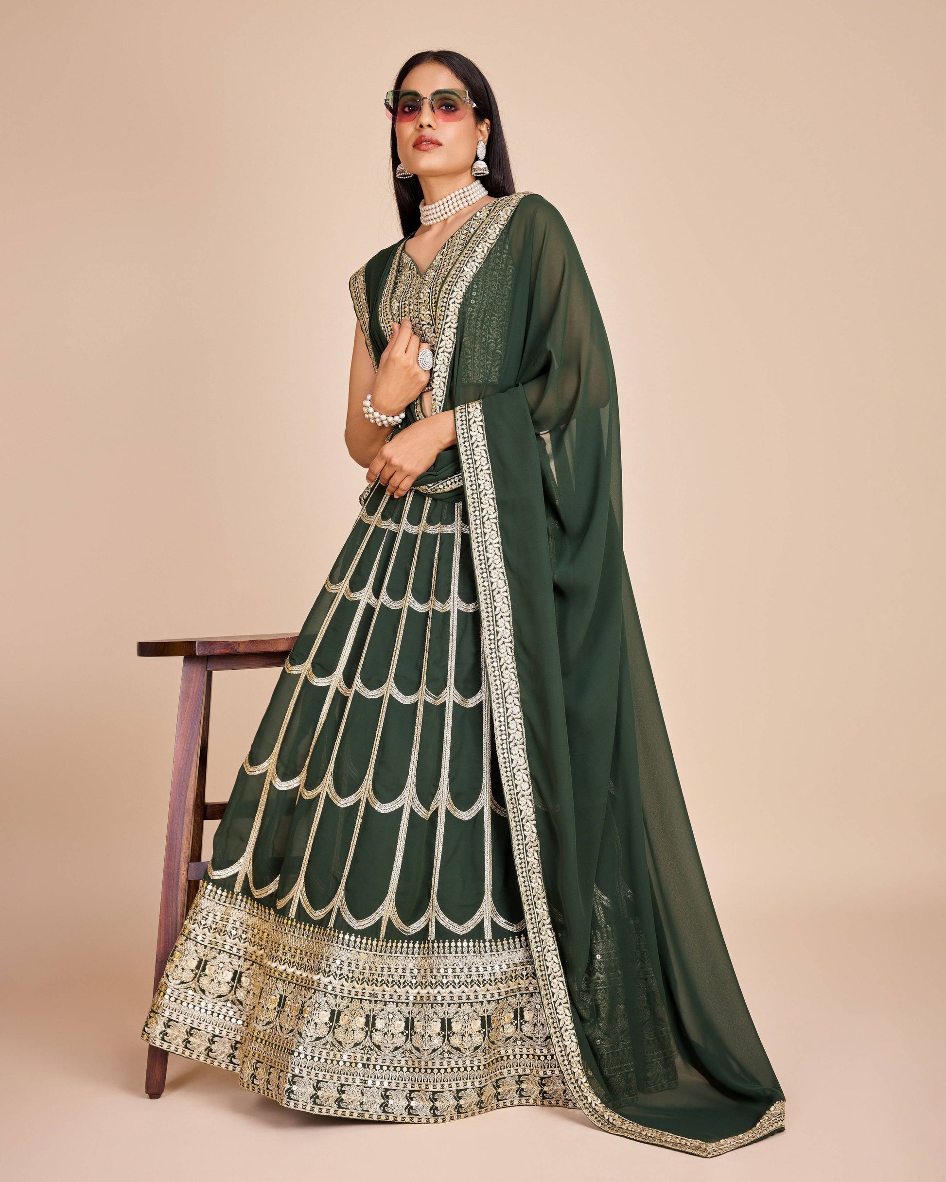 Lehenga Mart Designer Wedding Lehenga Choli For Women - Green