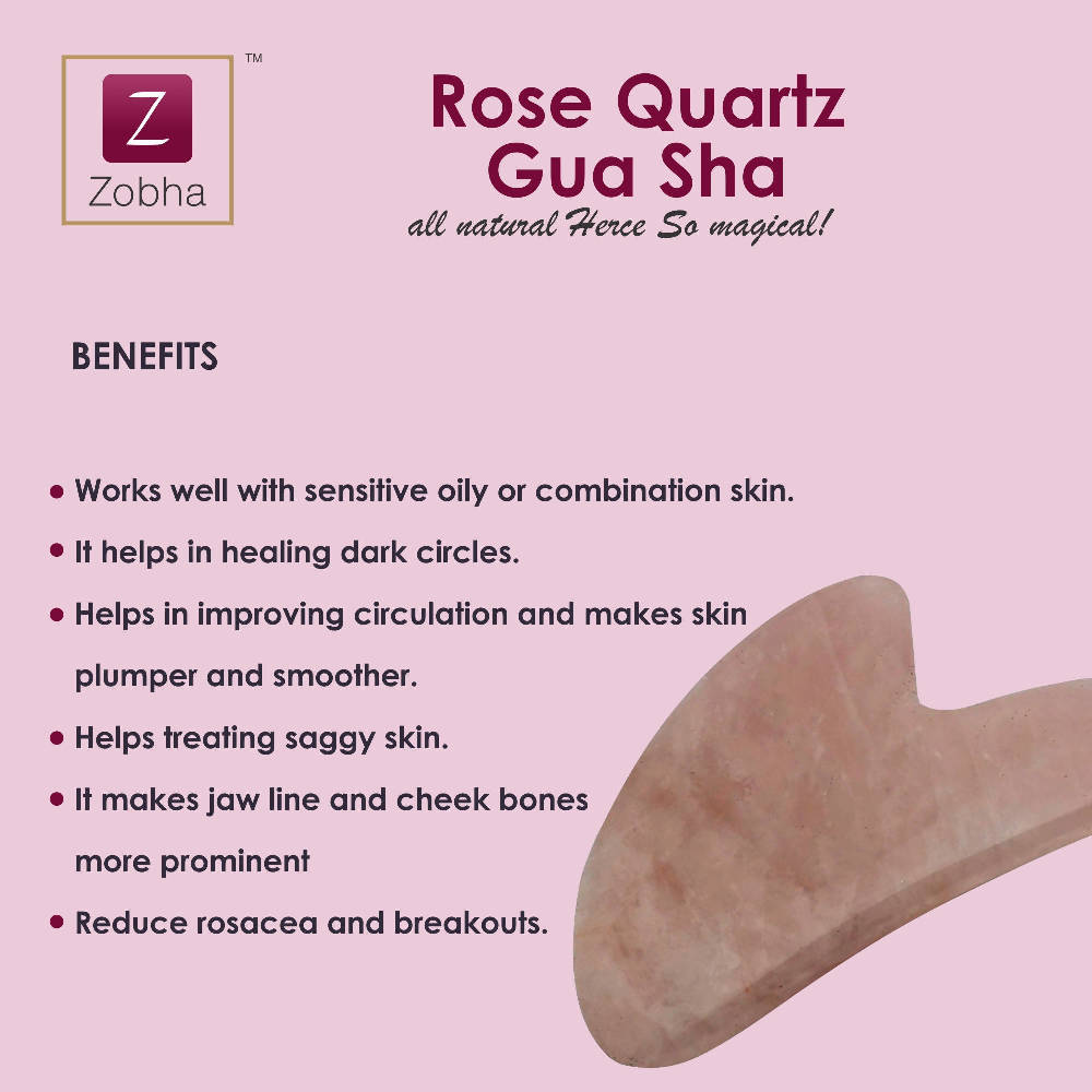 Zobha Rose Quartz Gua Sha  Grab2Buy Zobha Grab2Buy