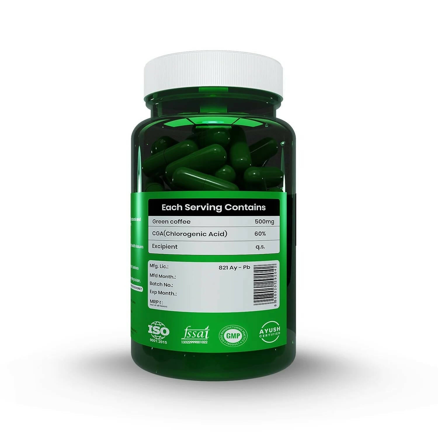 Sheopal's Slimo Pure & Natural Green Coffee Extract Capsules - Grab2buy