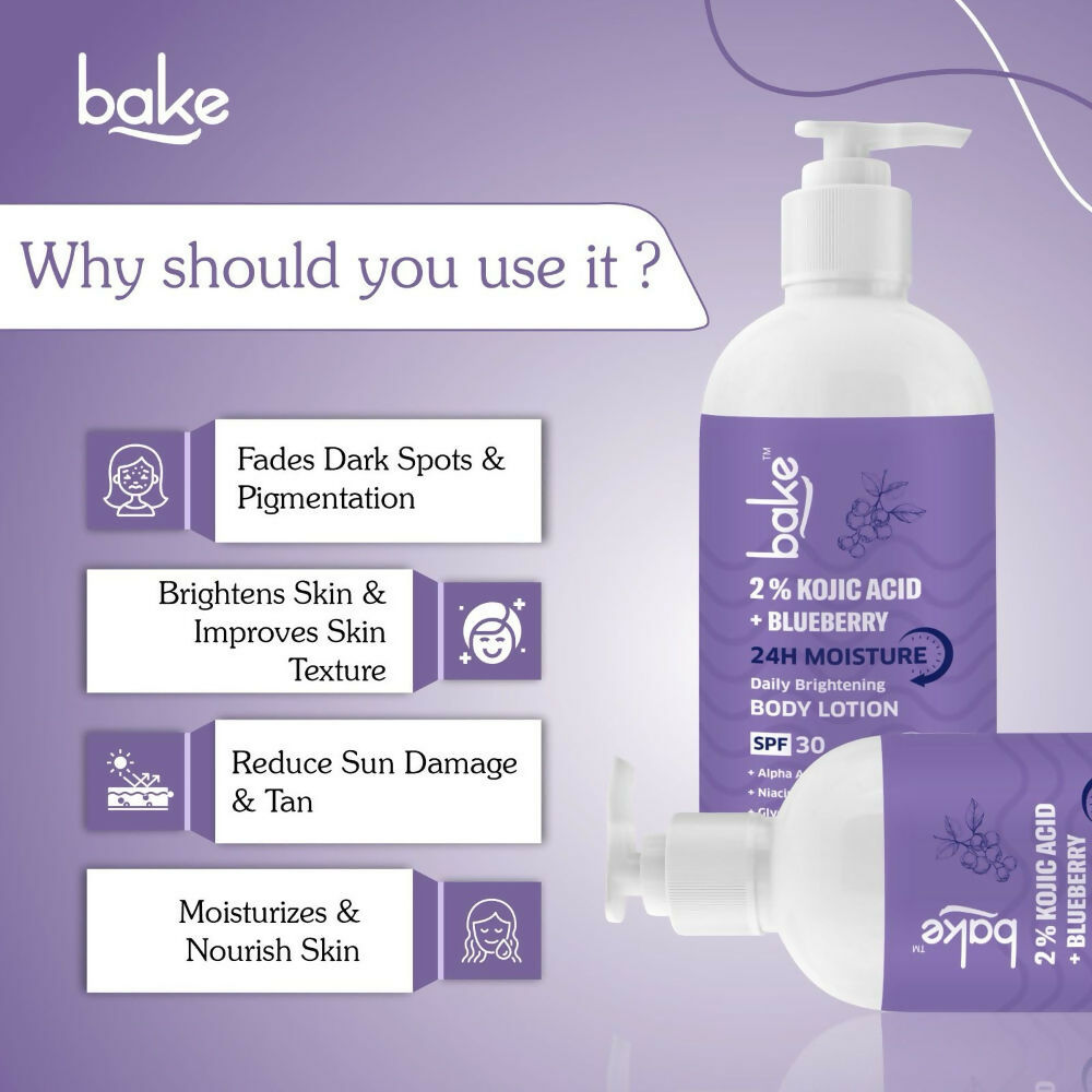 Bake 2% Kojic Acid Body Lotion SPF 30 PA+++ For Dark Spots  Grab2Buy Bake Grab2Buy