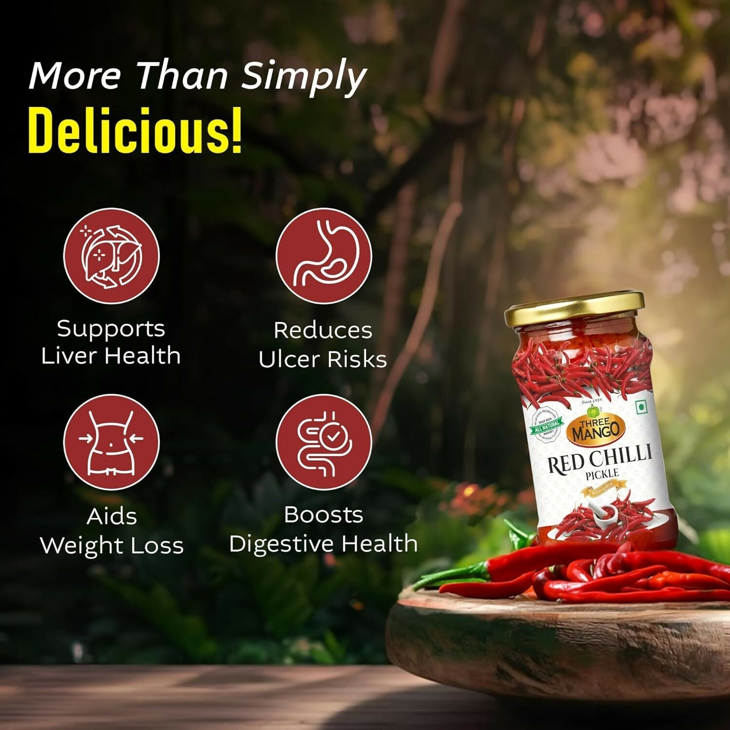 Three Mango Red Chilly Pickle  Grab2Buy Three Mango Grab2Buy