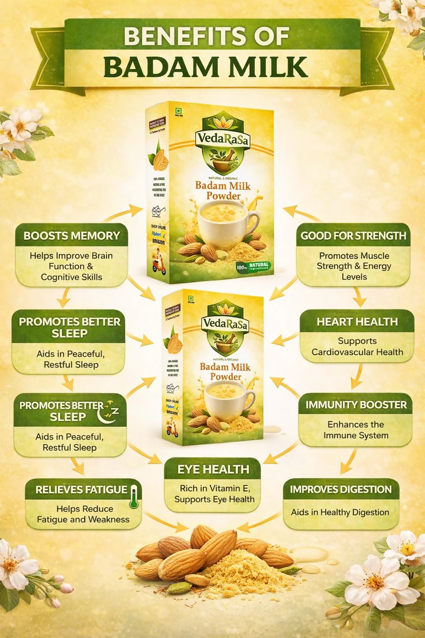 VedaRasa Badam Milk Powder Instant Almond Drink Mix  Grab2Buy VedaRasa Grab2Buy