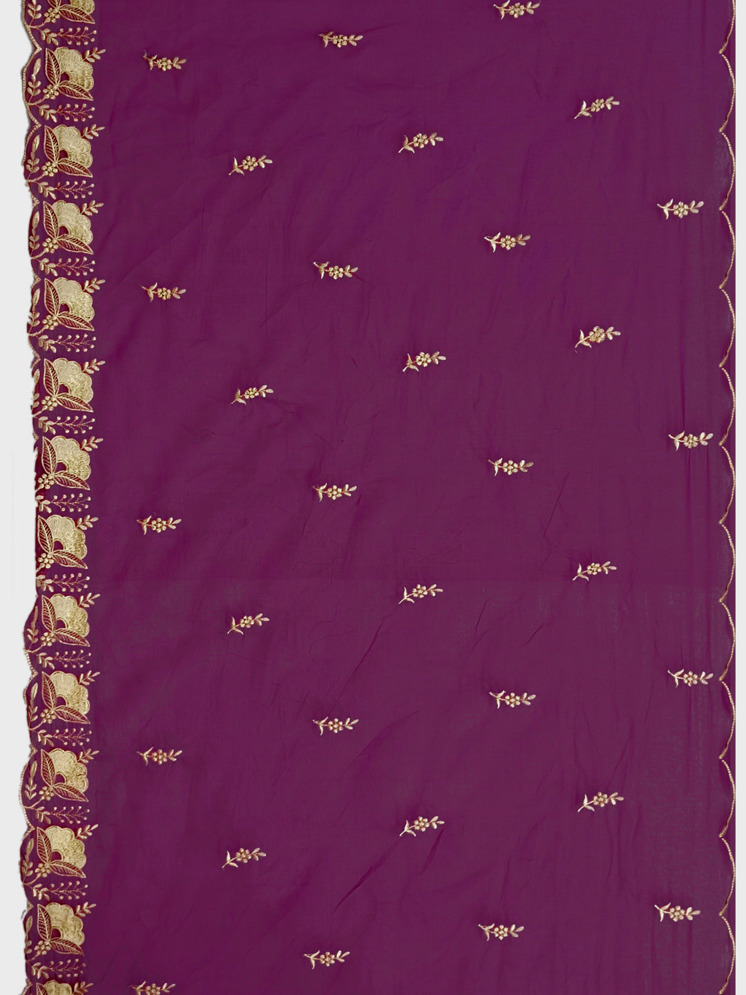 Embroidered Kurta With Pant & Embroidered Organza Dupatta, Purple - Hiral Fashion