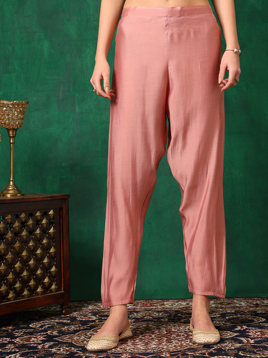 Embroidered Kurta With Pant & Embroidered Dupatta, Pink - Hiral Fashion
