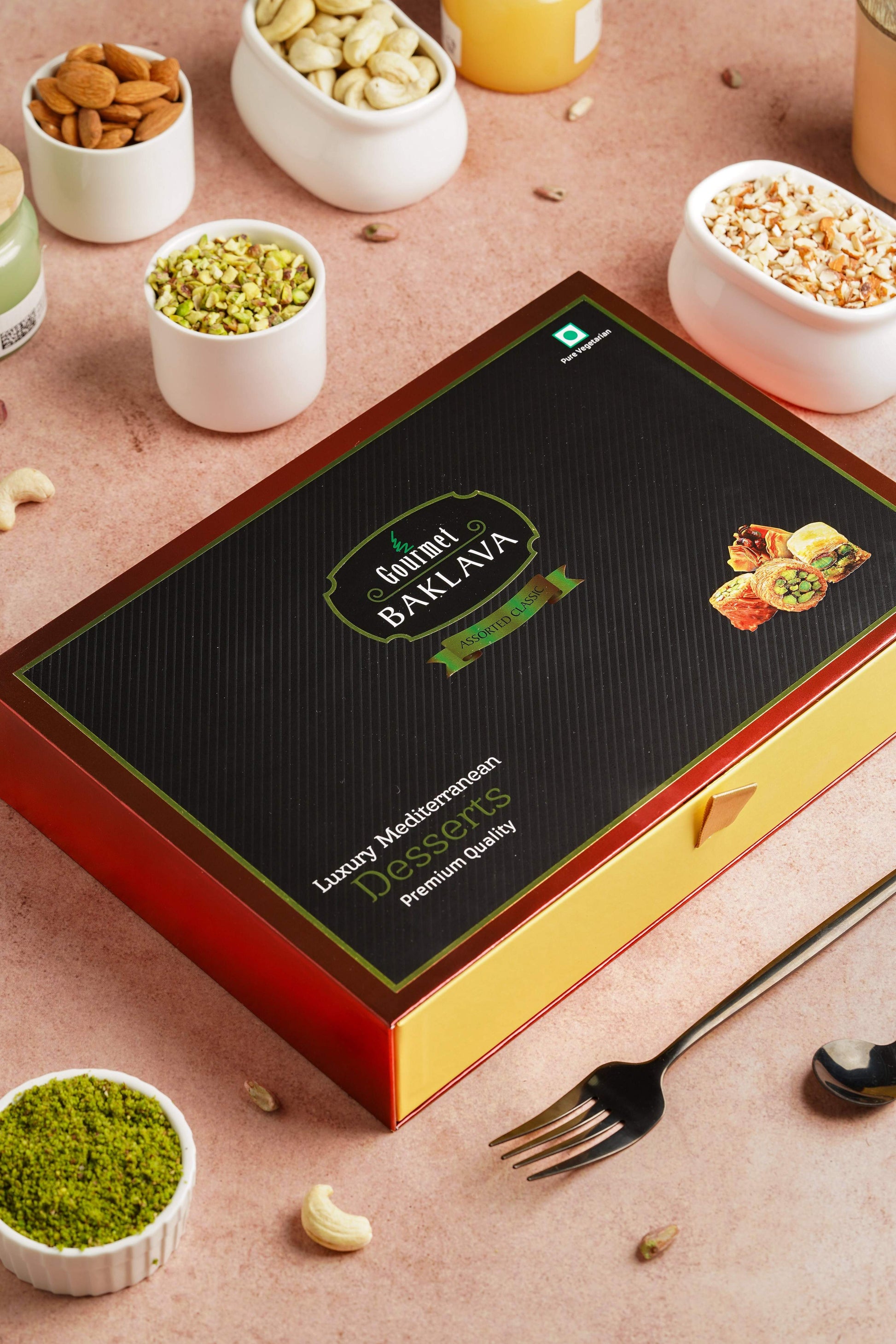 Gourmet Baklava Luxury Gift Box Of Hazelnut Nest Baklava 