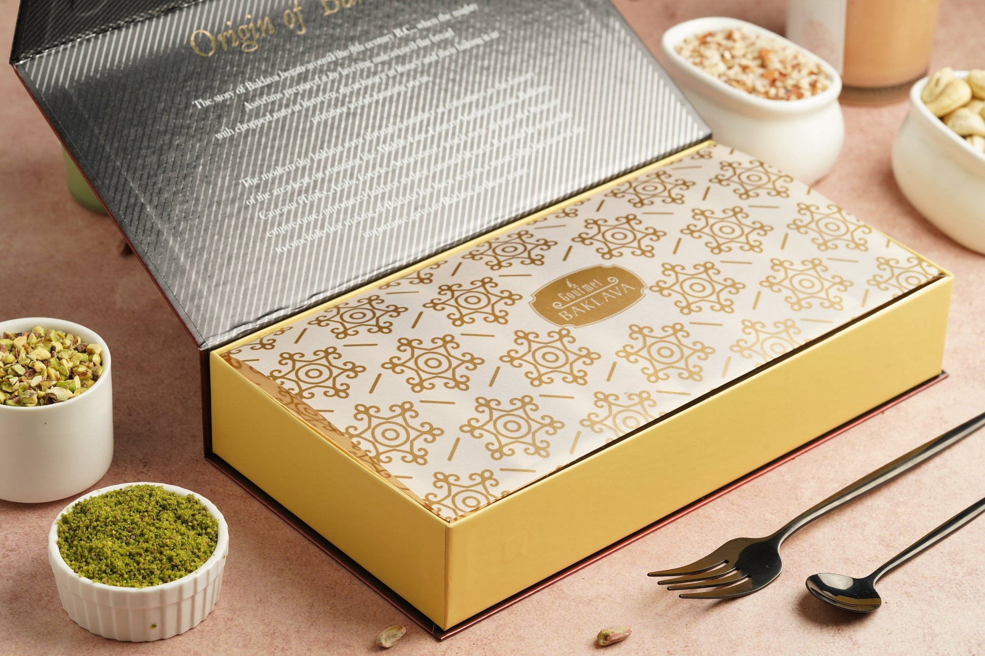 Gourmet Baklava Crescent Gift Box Of Chocolate Cashew Pistachio Baklava 