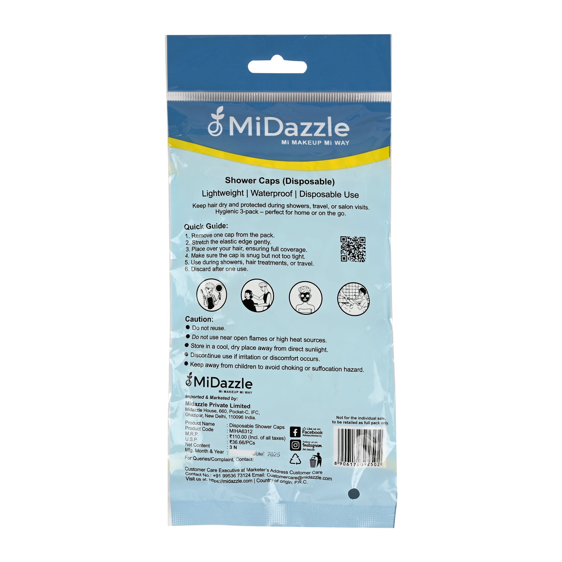 MiDazzle Shower Caps 3S (Disposable) MIHA6312