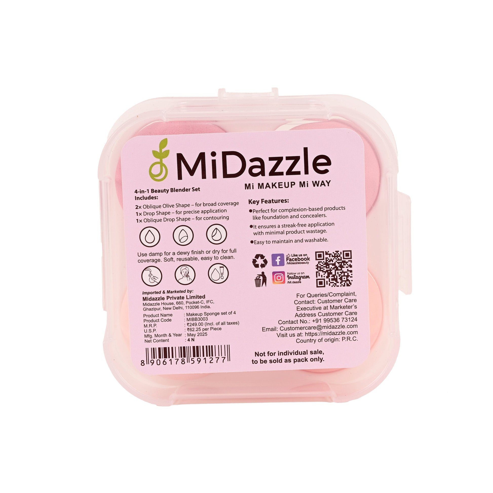 MiDazzle Beauty Blender-4Pcs MIBB3003