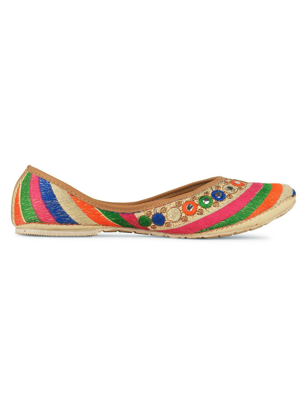 Desi Colour Women Indian Ethnic Footwear-Mirror Archie