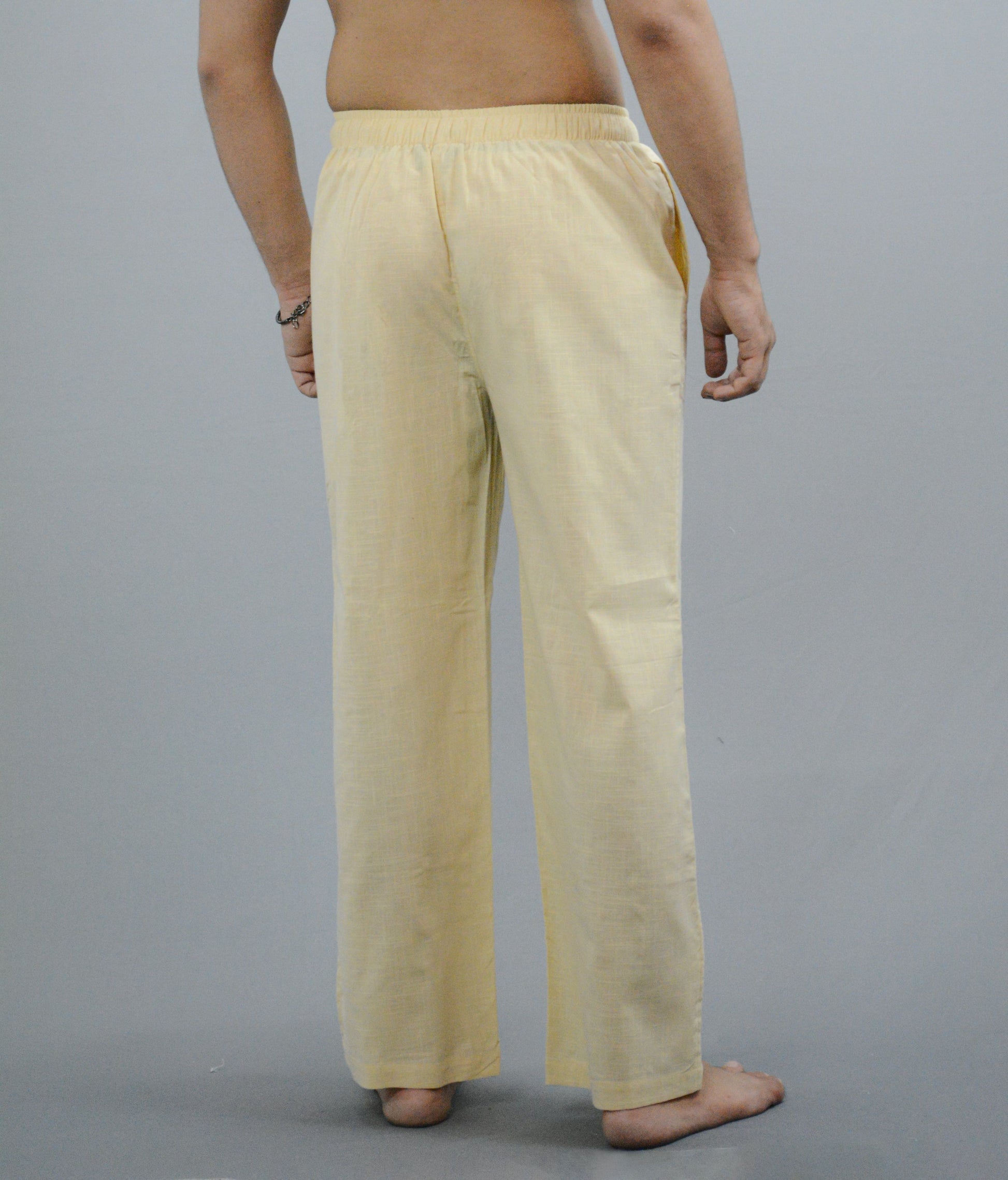Fabmade White & Beige Combo Linen Pajama