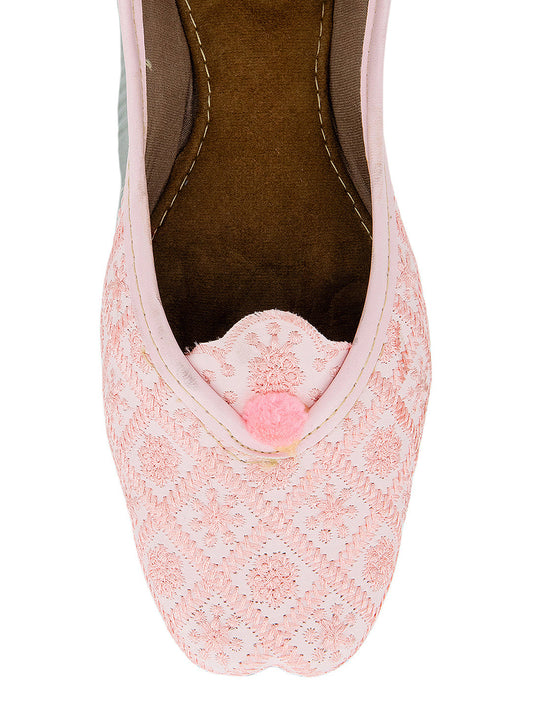 Desi Colour Women Indian Ethnic Footwear-Pink Front Flip
