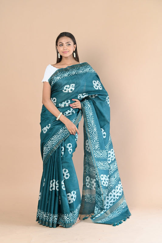 Very Much Indian Authentic Handloom Pure Cotton Grab2Buy with Hand Batik Work