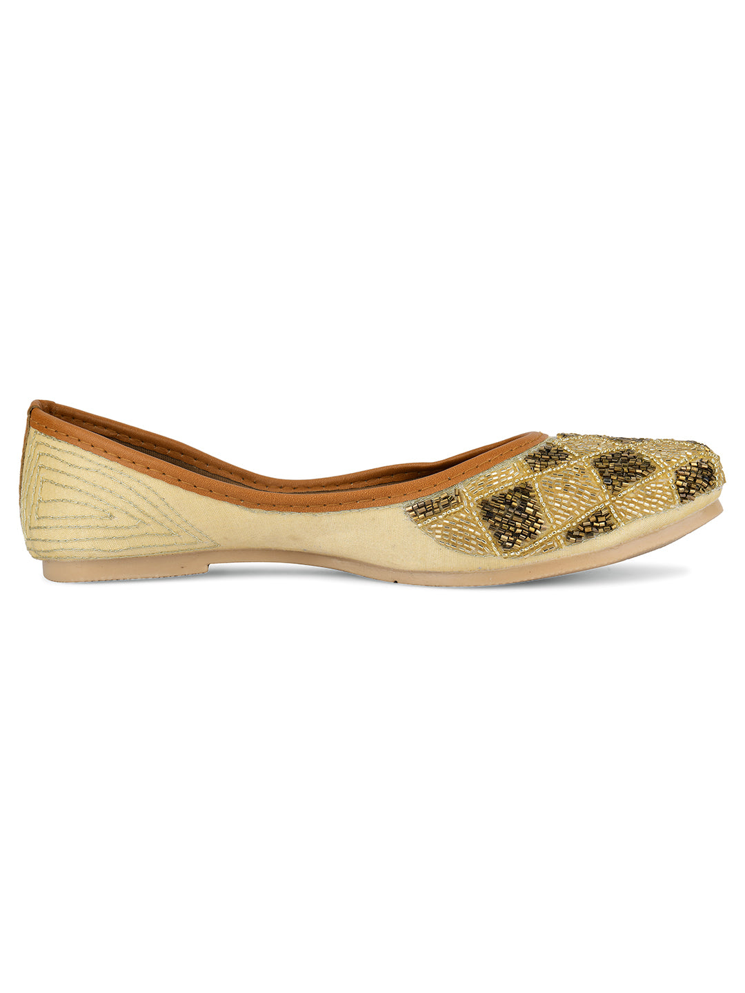 Desi Colour Women Indian Ethnic Footwear-Rhombus-Copper